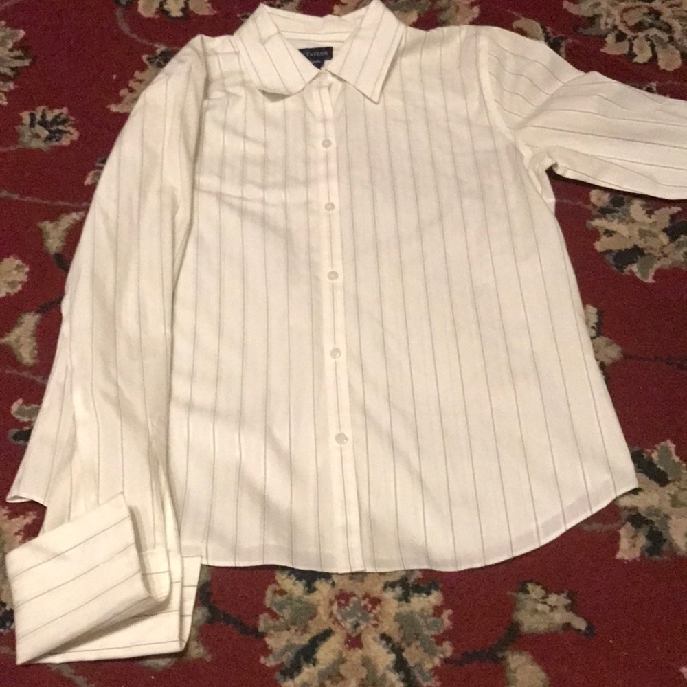 %100 Cotton White Striped Button up shirt